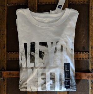 GAP "All you need is less" white t-shirt